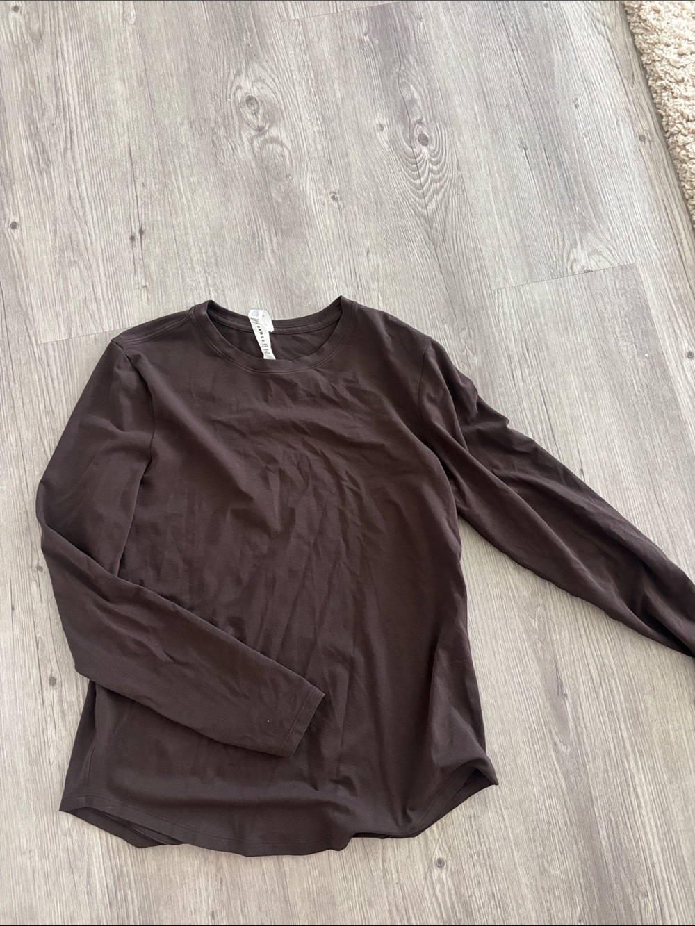 Long Sleeve Crewneck Shirt - Dark Brown